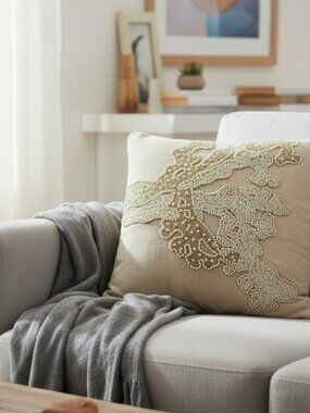 Bella Lux Ornate Beaded Pillow